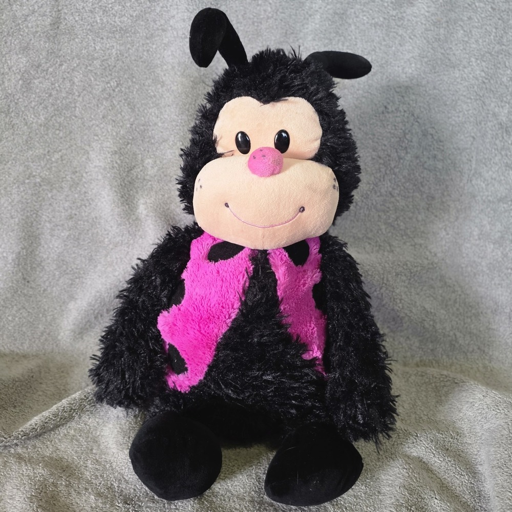 Lady Bug Happy Nappy Plush Pillow w/House Pink Tall Soft And Fluffy W/sound